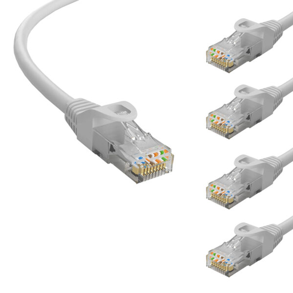 POWERTECH καλώδιο δικτύου CAB-N413-5, Cat 6 U/UTP, CCA, 250Hz, 0.25m, γκρι, 5τμχ