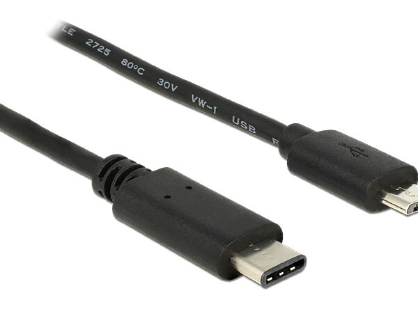 POWERTECH Καλώδιο USB Type-C σε USB Micro CAB-UC011, 1m, μαύρο