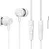 CELEBRAT earphones με μικρόφωνο G38, USB-C σύνδεση, 10mm, 1.2m, λευκά