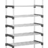 HOME USE παπουτσοθήκη HUH-0181, 5 ράφια, 60x30x95cm, μαύρη-ασημί