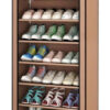 HOME USE υφασμάτινη παπουτσοθήκη HUH-0221 με 9 ράφια, 57x28x160cm, καφέ
