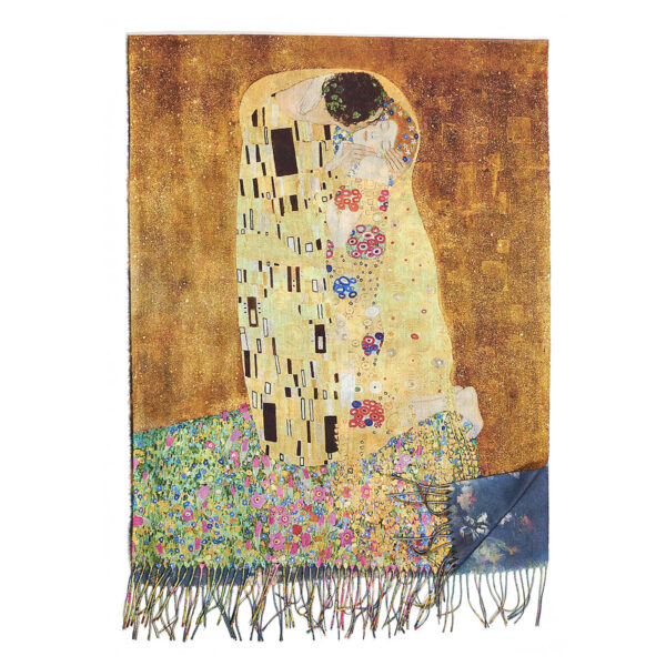 Sequoia Γυναικεία Πασμίνα Διπλής Όψης Gustav Klimt – Το Φιλί 06-22 multi color