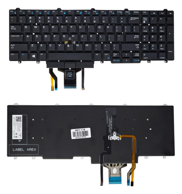 Πληκτρολόγιο για Dell Latitude 5580/5590/5550/5570 Precision 3510/7510/7710 KEY-116 με backlight, US, μαύρο