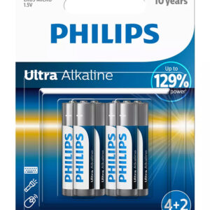 PHILIPS LongLife Zinc chloride μπαταρία 6F22L1B/10, 6F22 9V, 1τμχ