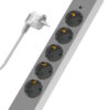POWERTECH πολύπριζο ασφαλείας PT-1059 5x schuko/2x USB, 16A, 1.4m, λευκό