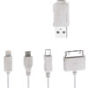 POWERTECH καλώδιο USB 4 in 1 PT-214, 1m, λευκό