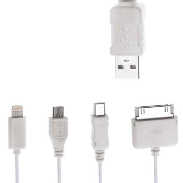 POWERTECH καλώδιο USB 4 in 1 PT-214, 1m, λευκό