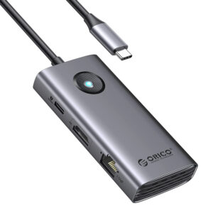 ORICO USB hub W5P-U3, 4x θυρών, USB 3.0, 5Gbps, USB σύνδεση, 1m καλώδιο, μαύρο