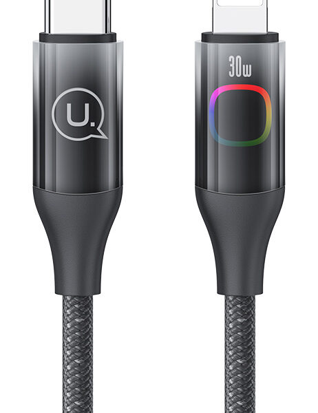 USAMS καλώδιο Lightning σε USB-C US-SJ638, 30W PD, 1.2m, μαύρο