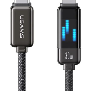 USAMS καλώδιο USB-C σε USB-C US-SJ640, 100W PD, 1.2m, μαύρο