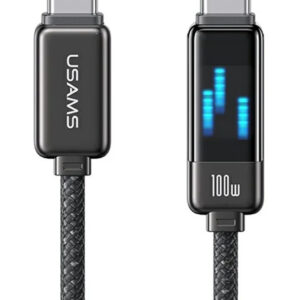 USAMS καλώδιο USB-C σε USB-C US-SJ640, 100W PD, 1.2m, μαύρο