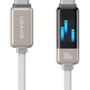USAMS καλώδιο USB-C σε USB-C US-SJ640, 100W PD, 1.2m, μαύρο