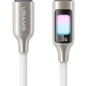 USAMS καλώδιο Lightning σε USB-C US-SJ672, 30W, 480Mbps, 1.2m, μαύρο