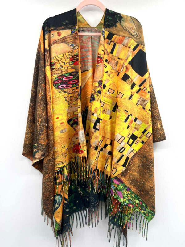 Sequoia Γυναικεία Πασμίνα Διπλής Όψης Gustav Klimt – Το Φιλί 06-22 multi color