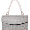 Τσάντα φάκελος clutch JH2210 - Ασπρο/Μαύρο