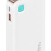 USAMS power bank CD224 με καλώδιο USB-C, 2x θύρες εξόδου, 10000mAh, 20W, λευκό