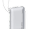 USAMS power bank CD228 με 2x καλώδια, 2x θύρες εξόδου, 10000mAh, 20W, ασημί