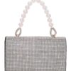 Τσάντα φάκελος clutch JH2210 - Ασπρο/Μαύρο
