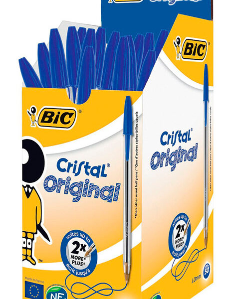 BIC στυλό διαρκείας Cristal με μύτη 1mm, μπλε 50τμχ