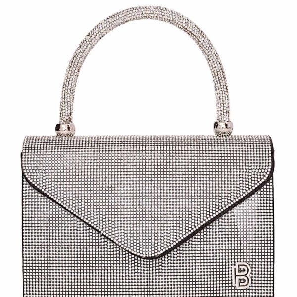Τσάντα φάκελος clutch JH2209 - Ασπρο/Μαύρο