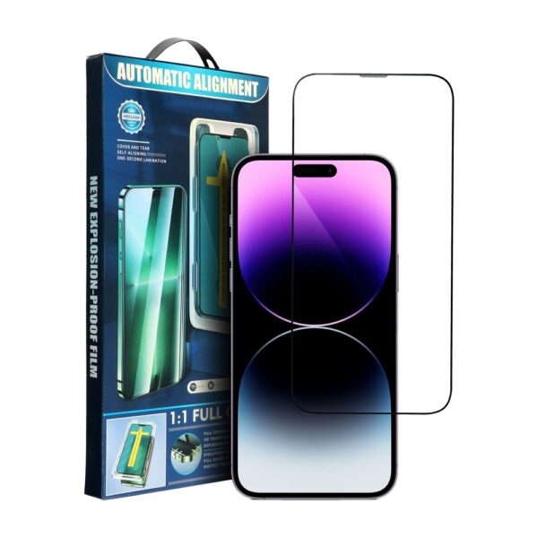 5D Full Glue Tempered Glass for iPhone 13 Pro Max / 14 Plus μαύρο + applicator