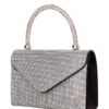 Τσάντα φάκελος clutch JH2209 - Ασπρο/Μαύρο