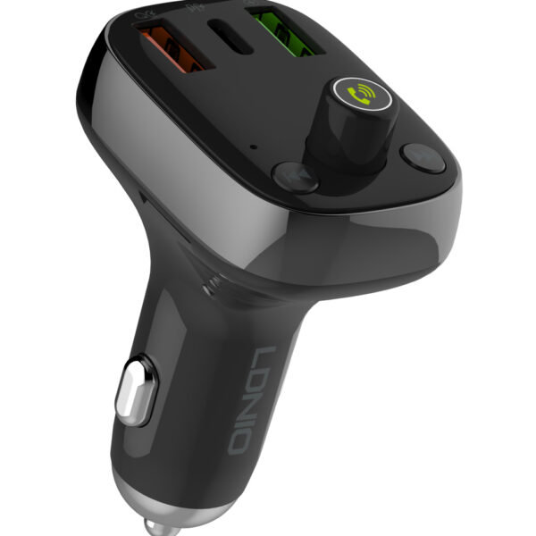 LDNIO FM Transmitter & φορτιστής C704Q, 2x USB/1x USB-C, 36W, Bluetooth, μαύρο