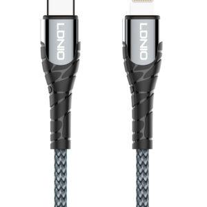 LDNIO καλώδιο Lightning σε USB-C LC601I, 30W PD, 1m, γκρι