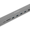 DELOCK docking station 87895, 9 θυρών, βάση laptop, 85W PD, 4K, γκρι