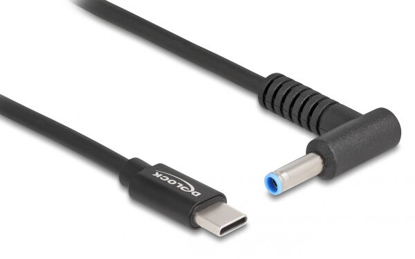 DELOCK καλώδιο τροφοδοσίας 87971, USB-C σε HP 4.5x3.0mm, 1.5m, μαύρο