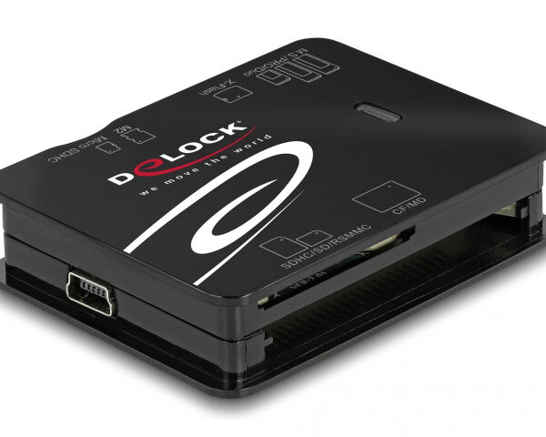 DELOCK card reader 91007 για Micro SD/SD/CF/MS/xD/M2, μαύρο