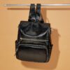 Split Leather Γυναικείo Σακίδιο Πλάτης Χιαστί Laorentou 9113003L μαύρο