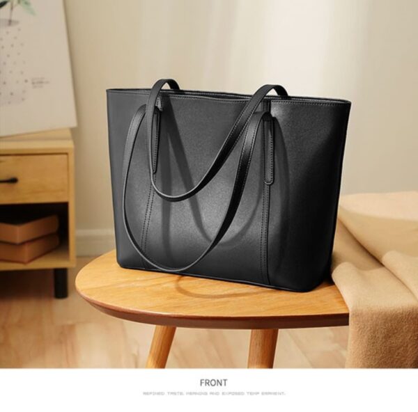 Δερμάτινη Γυναικεία Τσάντα Shopper 'Ωμου Foxer 958V422F μαύρο