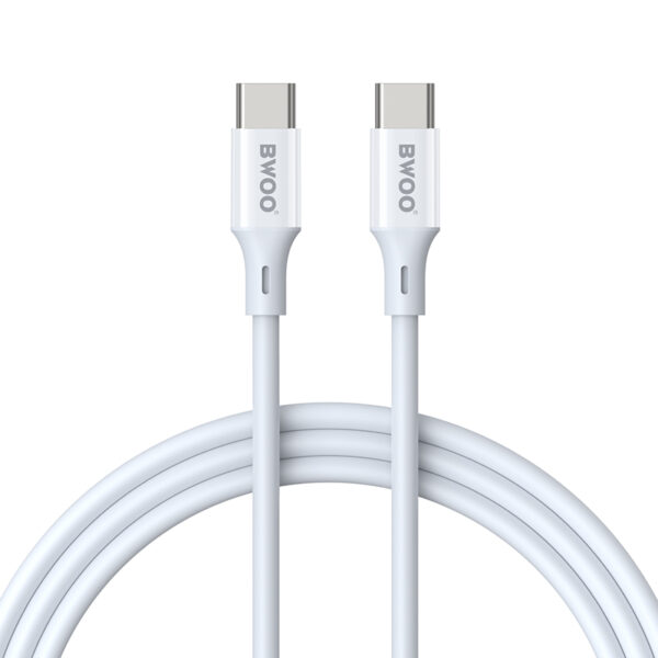 BWOO ΒΟ-Χ282CC-2M καλώδιο USB-C σε USB-C, PD 60W, ABS + TPE, 2.0μ, λευκό
