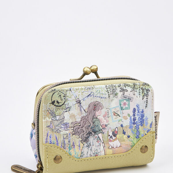Sweet Candy Γυναικείο Mini Πορτοφόλι με Vintage Καθρέφτη & Κλασικό Κούμπωμα – Mirror Bloom
