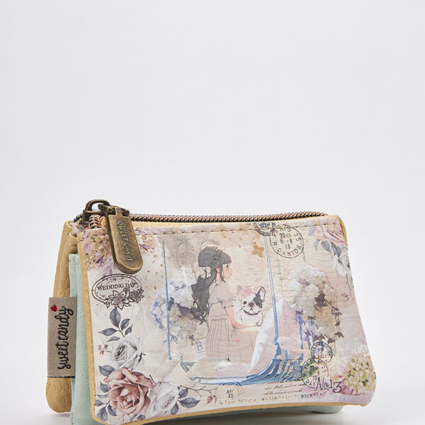 Sweet Candy Γυναικείο Mini Πορτοφόλι με Floral Σχέδιο & Τριπλό Φερμουάρ – Floral Whisper