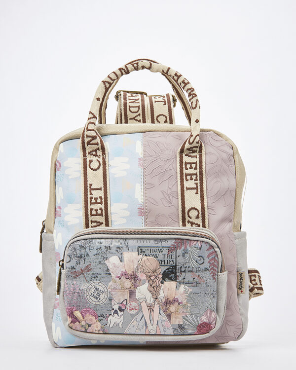 Sweet Candy Γυναικείο Backpack με Κολάζ Ανάμνησης – Vintage Story