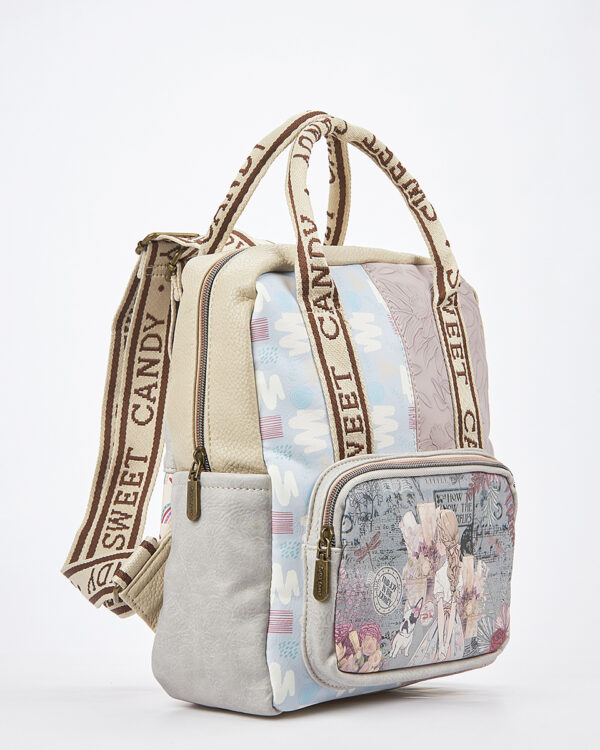 Sweet Candy Γυναικείο Backpack με Κολάζ Ανάμνησης – Vintage Story