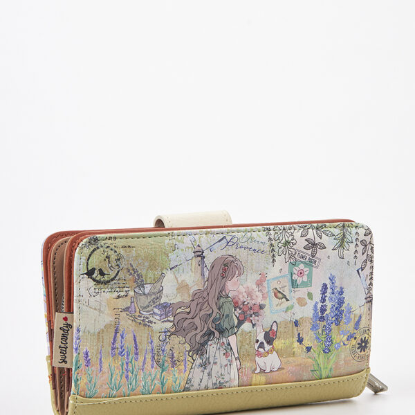 Sweet Candy Γυναικείο Πορτοφόλι με Μοτίβο Λεβάντα και Organizer Design – Lavender Walk