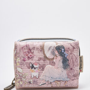 Sweet Candy Γυναικείο Mini Πορτοφόλι με Vintage Καθρέφτη & Κλασικό Κούμπωμα – Mirror Bloom