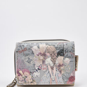 Sweet Candy Γυναικείο Mini Πορτοφόλι με Vintage Καθρέφτη & Κλασικό Κούμπωμα – Mirror Bloom