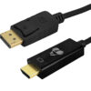 POWERTECH καλώδιο DisplayPort σε HDMI CAB-H186, 4K/60Hz, 21.6 Gbps, 1m, μαύρο