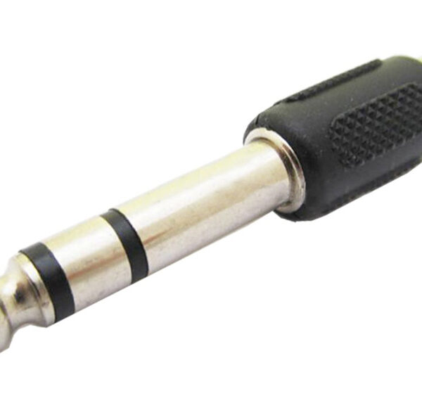 POWERTECH αντάπτορας stereo 6.35mm σε RCA CAB-J024, μαύρος, 5τμχ