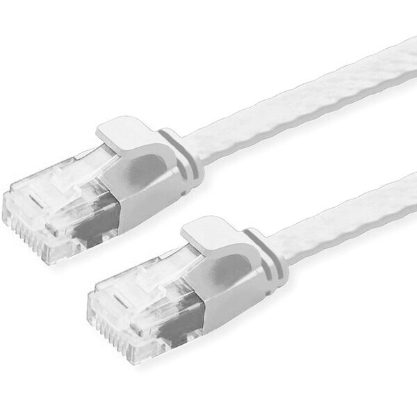 POWERTECH καλώδιο δικτύου CAB-N336, flat, Cat 6a U/UTP, 50cm, λευκό