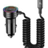USAMS φορτιστής αυτοκινήτου US-CC167 με καλώδιο, USB/USB-C, 60W, μαύρος
