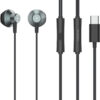 CELEBRAT earphones με μικρόφωνο D14, USB-C σύνδεση, Φ14mm, 1.2m, μαύρα