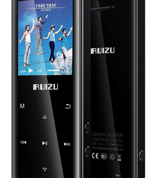 RUIZU MP3 player D51 με ηχείο, 1.8", 8GB, BT, ελληνικό μενού, μαύρο