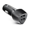 Forcell CC50-2A17W Carbon φορτιστής αυτοκινήτου 2xUSB, 17W, Total 17W, μαύρο
