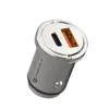 FORCELL F-ENERGY μίνι φορτιστής αυτοκινήτου Type C + USB A, PD, QC3.0, 5A, 60W, ασημί
