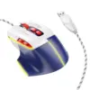 HOCO GM31 gaming ενσύρματο ποντίκι, USB-A, 3600DPI, άσπρο-μπλε